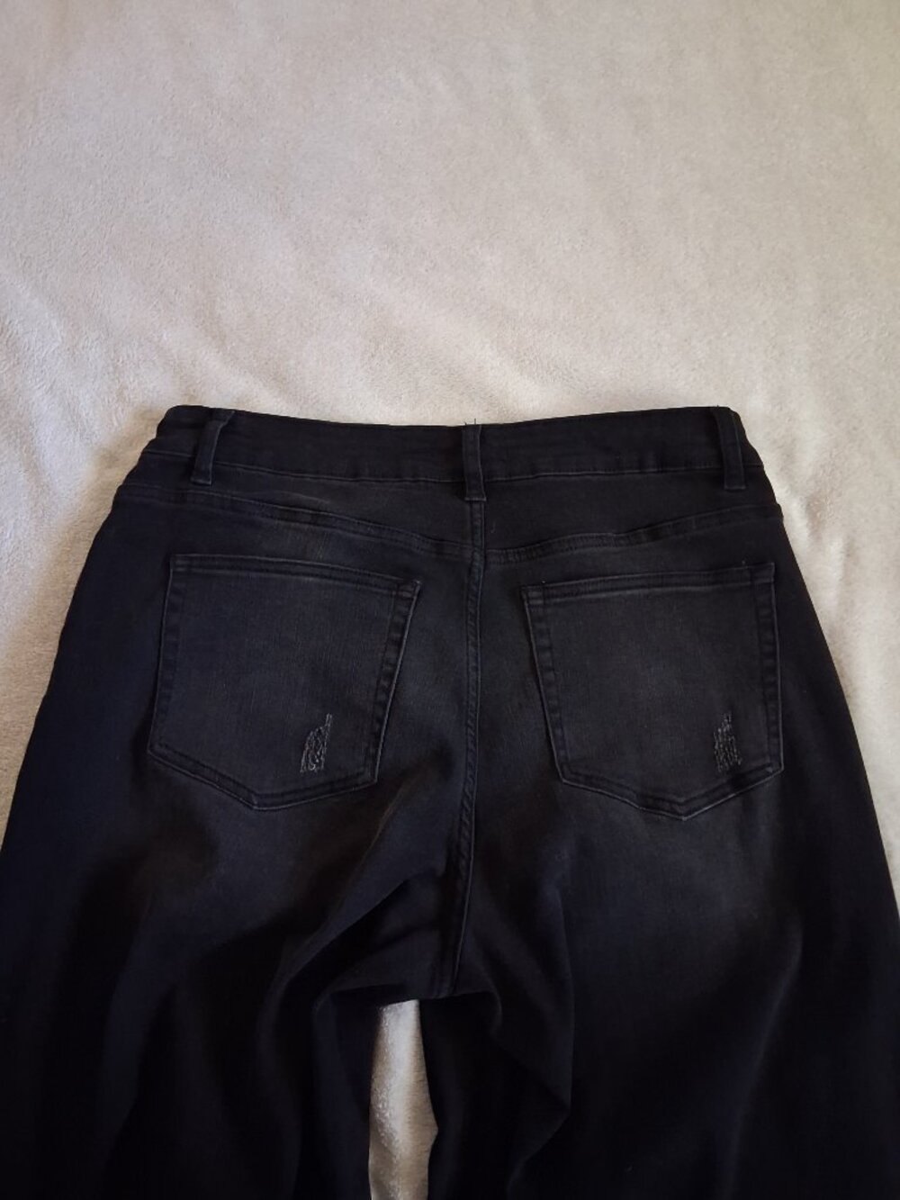 ONESO Women's Size 16W Black Mid-Low Rise Baggy BBL Wide Leg Stretch Jeans - Picture 11 of 15